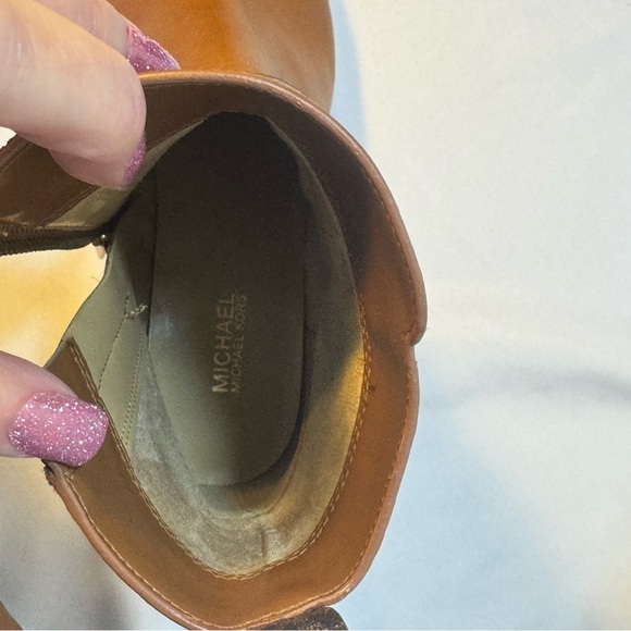 Michael Kors Brown Leather Ankle Boots with Logo Strap – Size 6.5, NWT - Picture 6 of 6